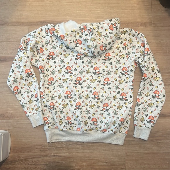 NWT - L.A. Floral & Mushroom Print Zip Up Fleece Zipper Hoodie Size - Large - Picture 8 of 8